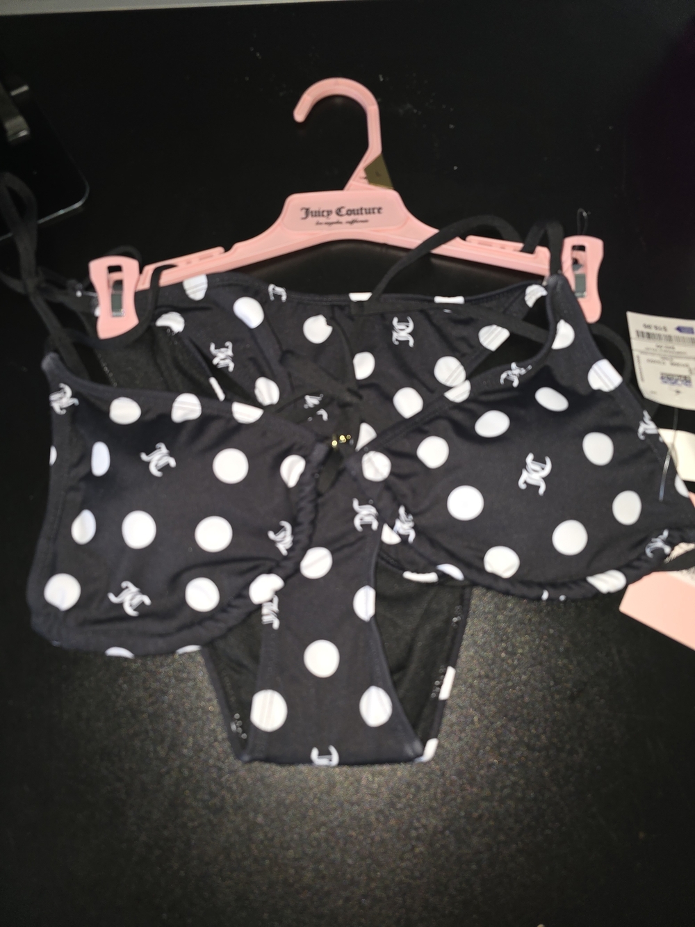 Juicy Couture Black and White Polka Dot Bikini